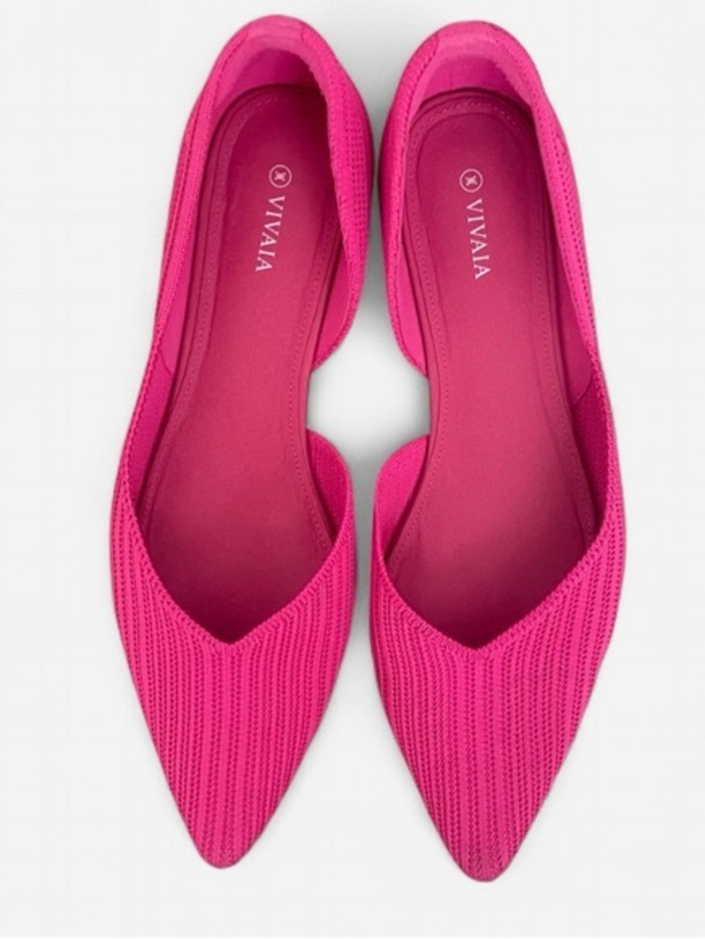 VIVAIA Melia pointed toe D’orsay ballet flats in pitaya pink color